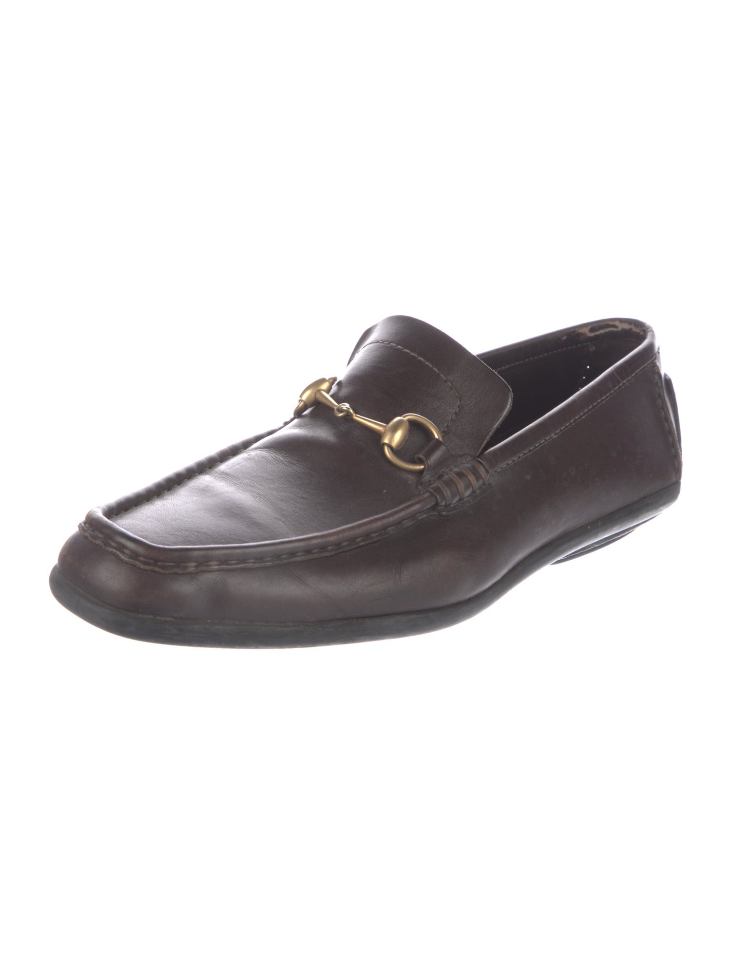Gucci Horsebit Accent Leather Loafers