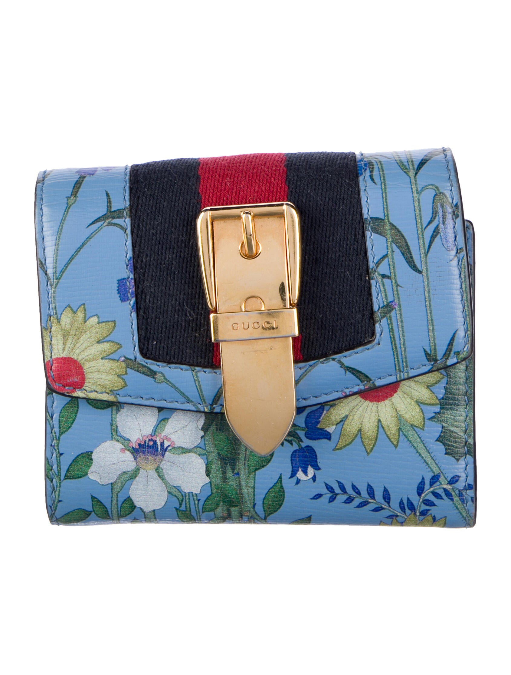 Gucci Leather Printed Compact Wallet