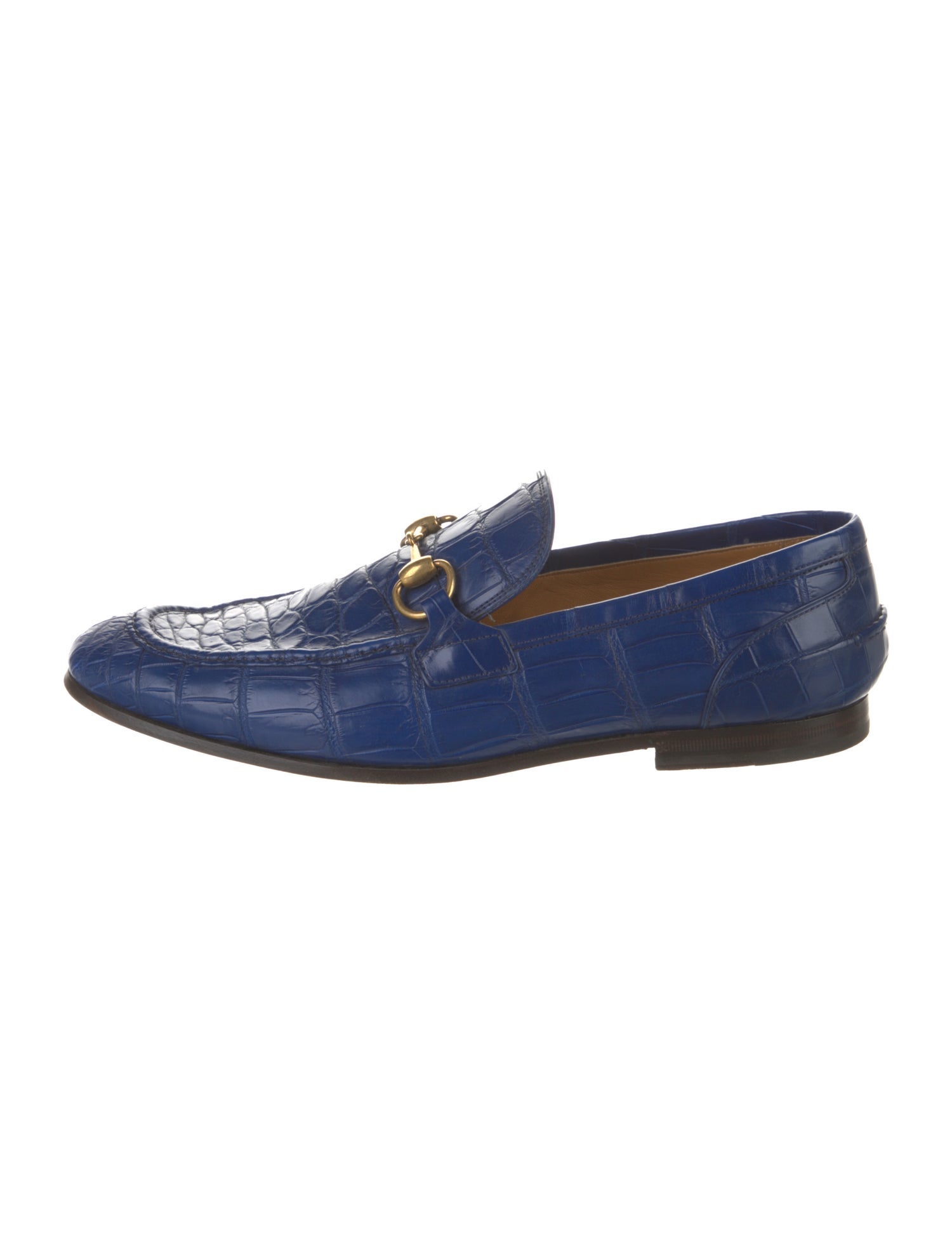 Gucci Horsebit Accent Embossed Leather Dress Loafers