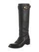 Gucci Running GG Logo Leather Riding Boots