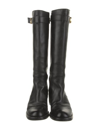 Gucci Running GG Logo Leather Riding Boots