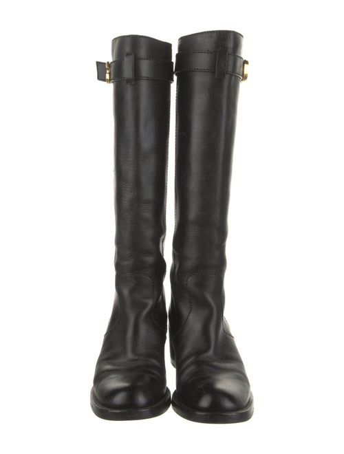 Gucci Running GG Logo Leather Riding Boots