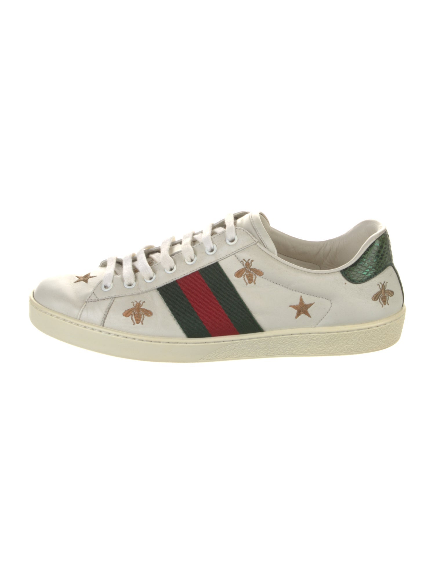 Gucci Web Accent Leather Sneakers