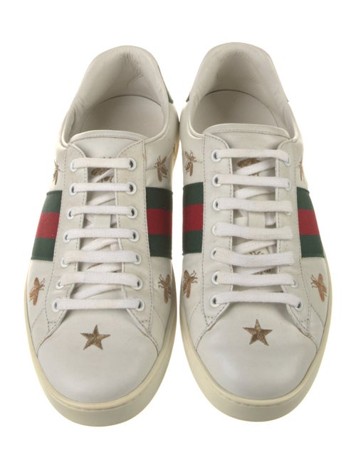 Gucci Web Accent Leather Sneakers