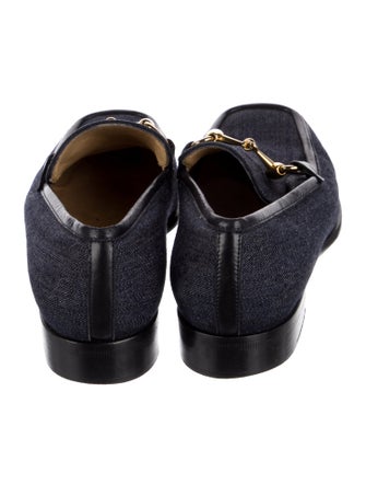 Gucci Horsebit Accent Denim Loafers