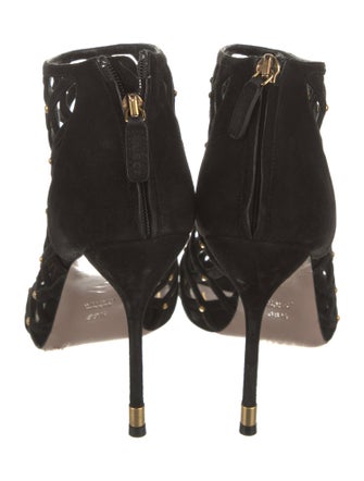 Gucci Suede Cutout Accent Pumps