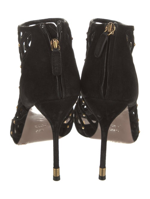 Gucci Suede Cutout Accent Pumps