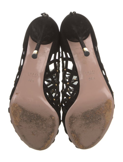 Gucci Suede Cutout Accent Pumps