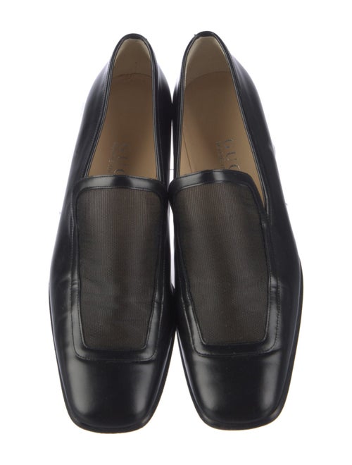 Gucci Leather Mesh Accents Loafers