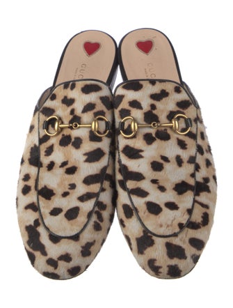 Gucci Horsebit Accent Ponyhair Mules