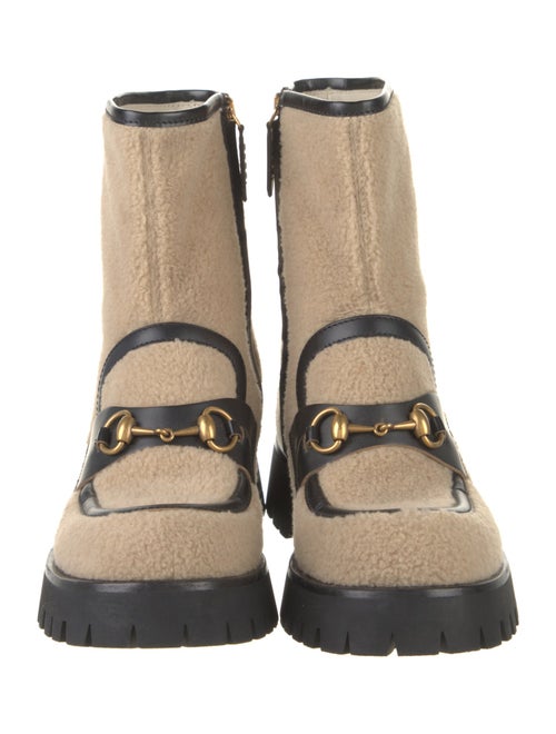 Gucci 1955 Horsebit Accent Shearling Combat Boots
