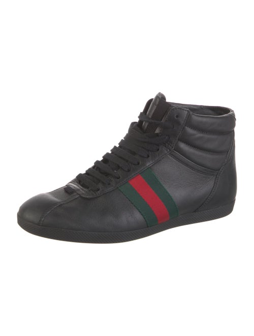Gucci Web Accent Leather Sneakers