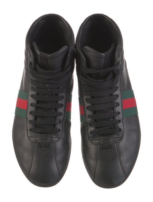 Gucci Web Accent Leather Sneakers