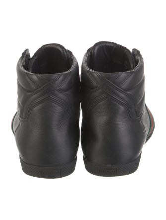 Gucci Web Accent Leather Sneakers