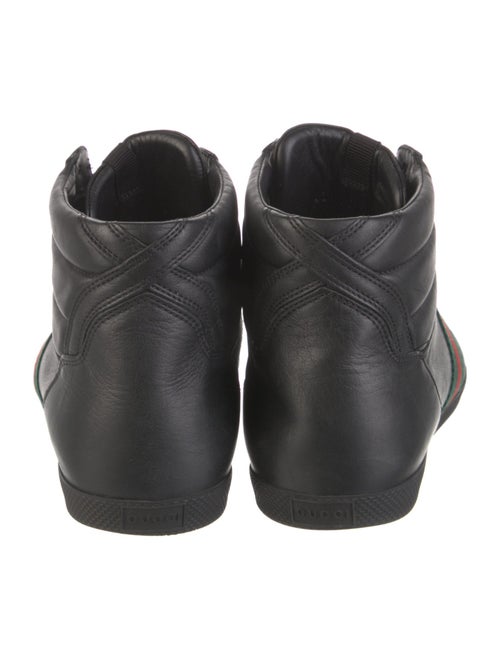 Gucci Web Accent Leather Sneakers