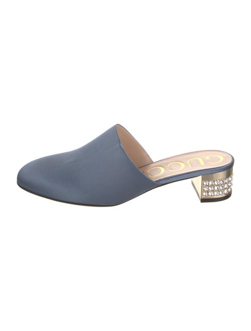 Gucci Faux Pearl Accents Satin Mules