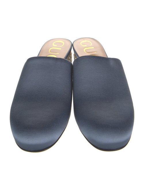 Gucci Faux Pearl Accents Satin Mules
