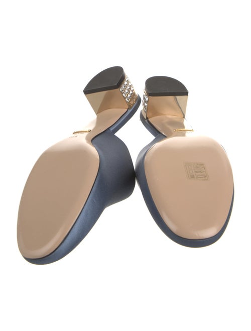 Gucci Faux Pearl Accents Satin Mules
