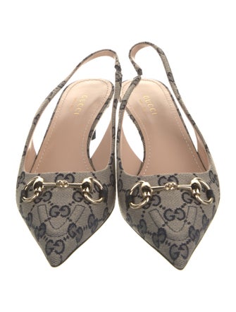 Gucci GG Canvas Canvas Slingback Pumps