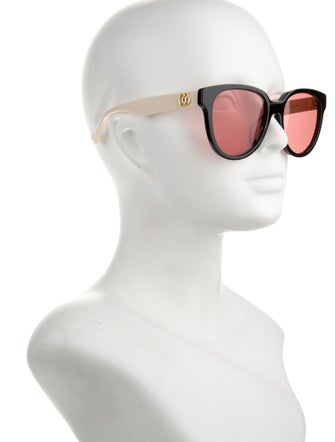 Gucci Double G Logo Round Sunglasses