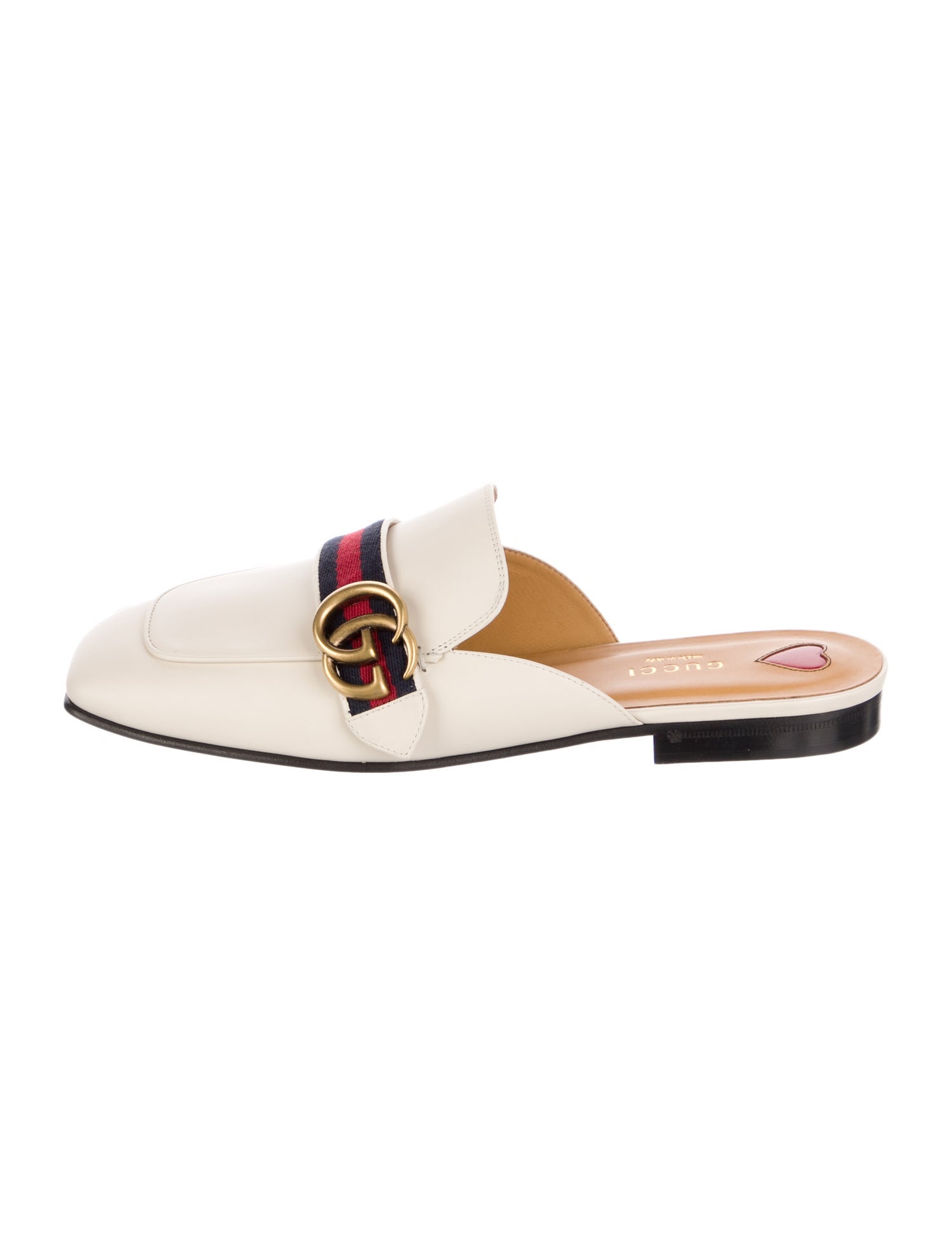 Gucci Double G Logo Leather Mules