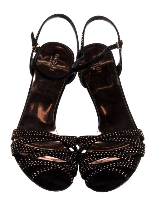 Gucci Suede Studded Accents Slingback Sandals