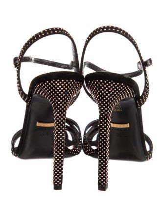 Gucci Suede Studded Accents Slingback Sandals