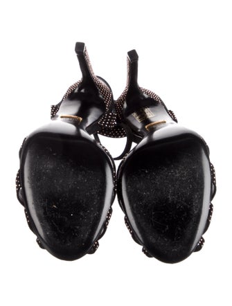 Gucci Suede Studded Accents Slingback Sandals