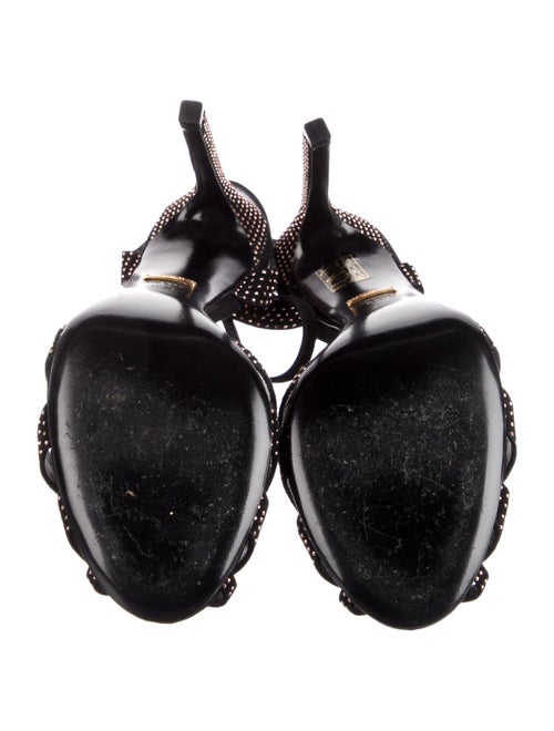 Gucci Suede Studded Accents Slingback Sandals