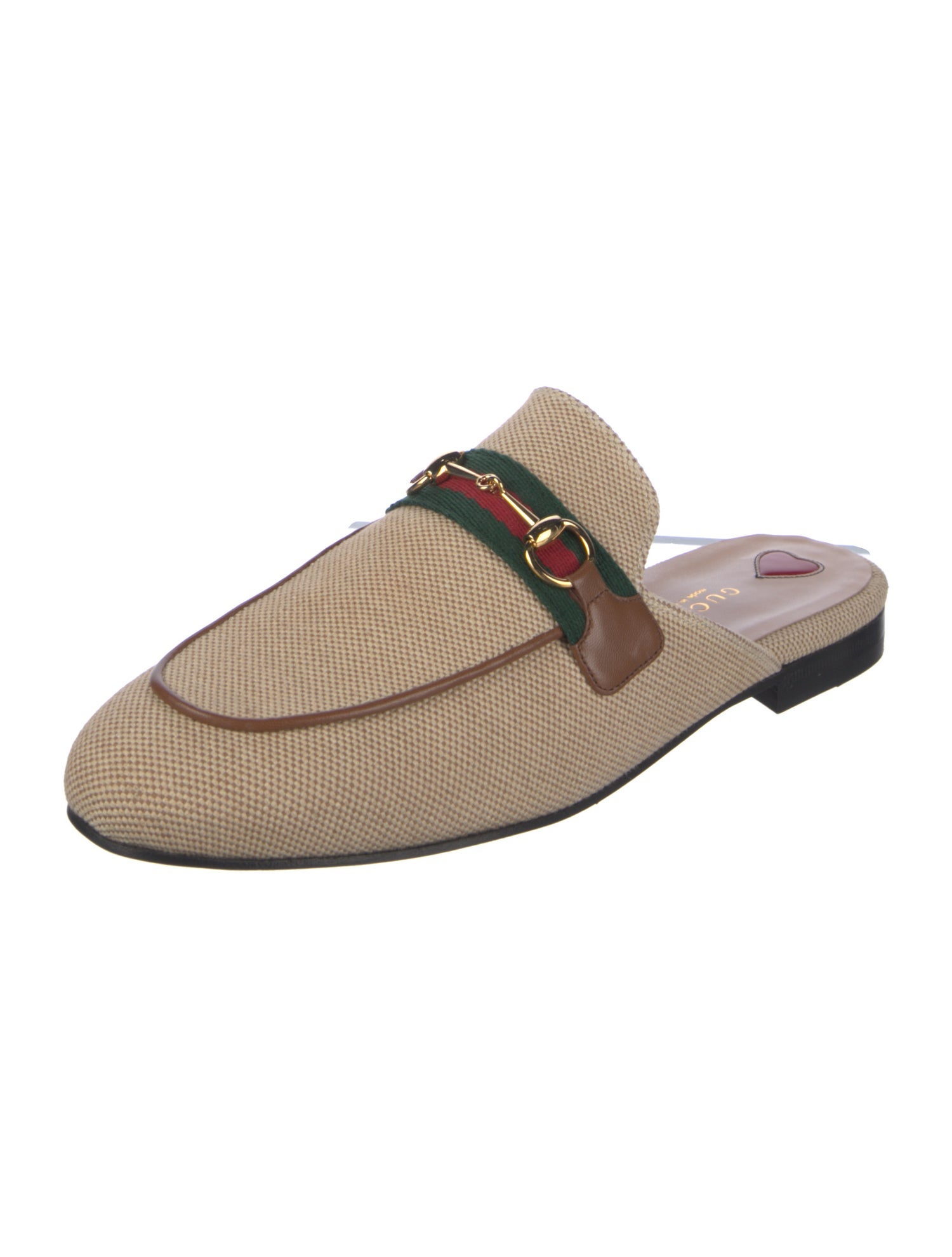 Gucci Web Accent Canvas Mules w/ Tags