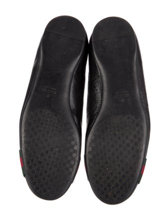 Gucci Web Accent Leather Ballet Flats