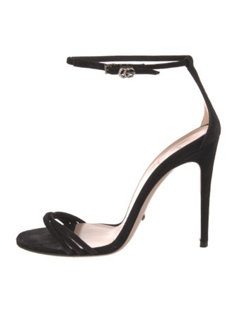 Gucci Double G Logo Suede Sandals