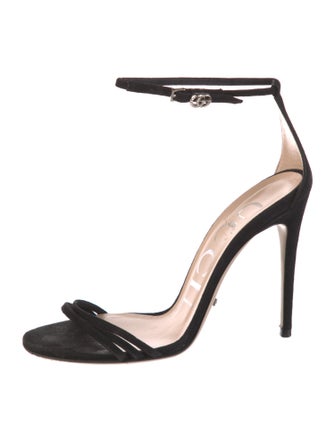 Gucci Double G Logo Suede Sandals