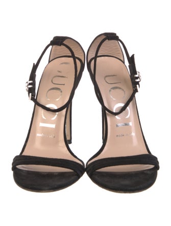 Gucci Double G Logo Suede Sandals