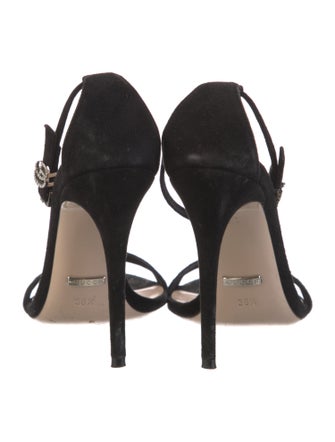 Gucci Double G Logo Suede Sandals