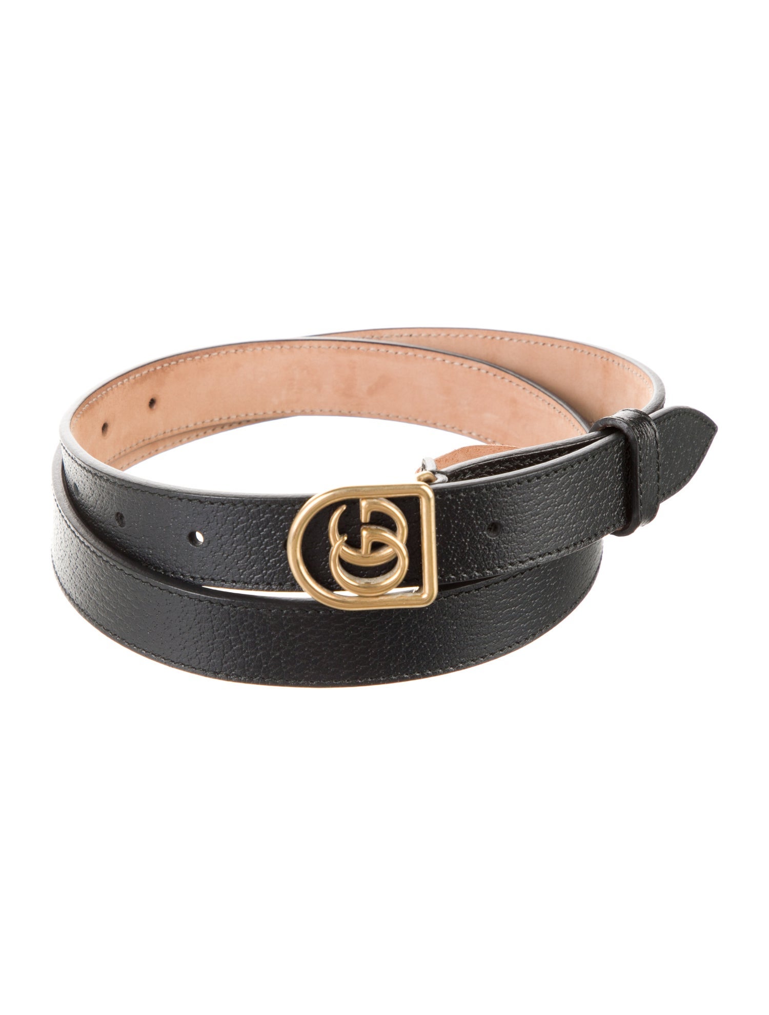 Gucci Double G Logo Skinny Belt