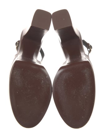 Gucci Horsebit Accent Leather Slingback Pumps