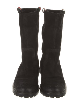 Gucci Web Accent Suede Boots