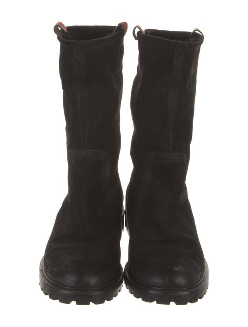 Gucci Web Accent Suede Boots
