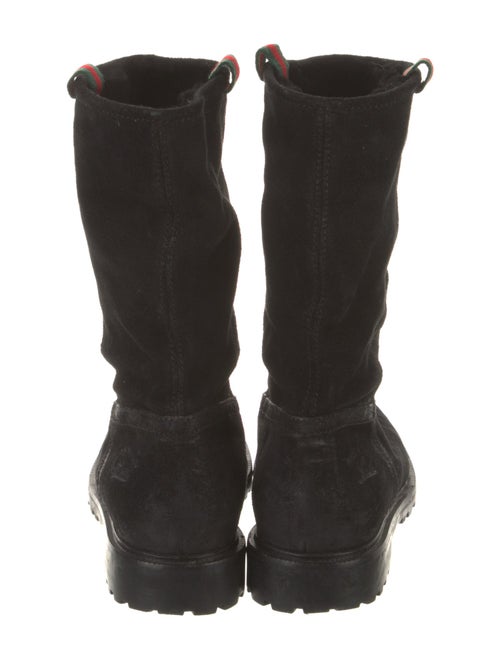 Gucci Web Accent Suede Boots