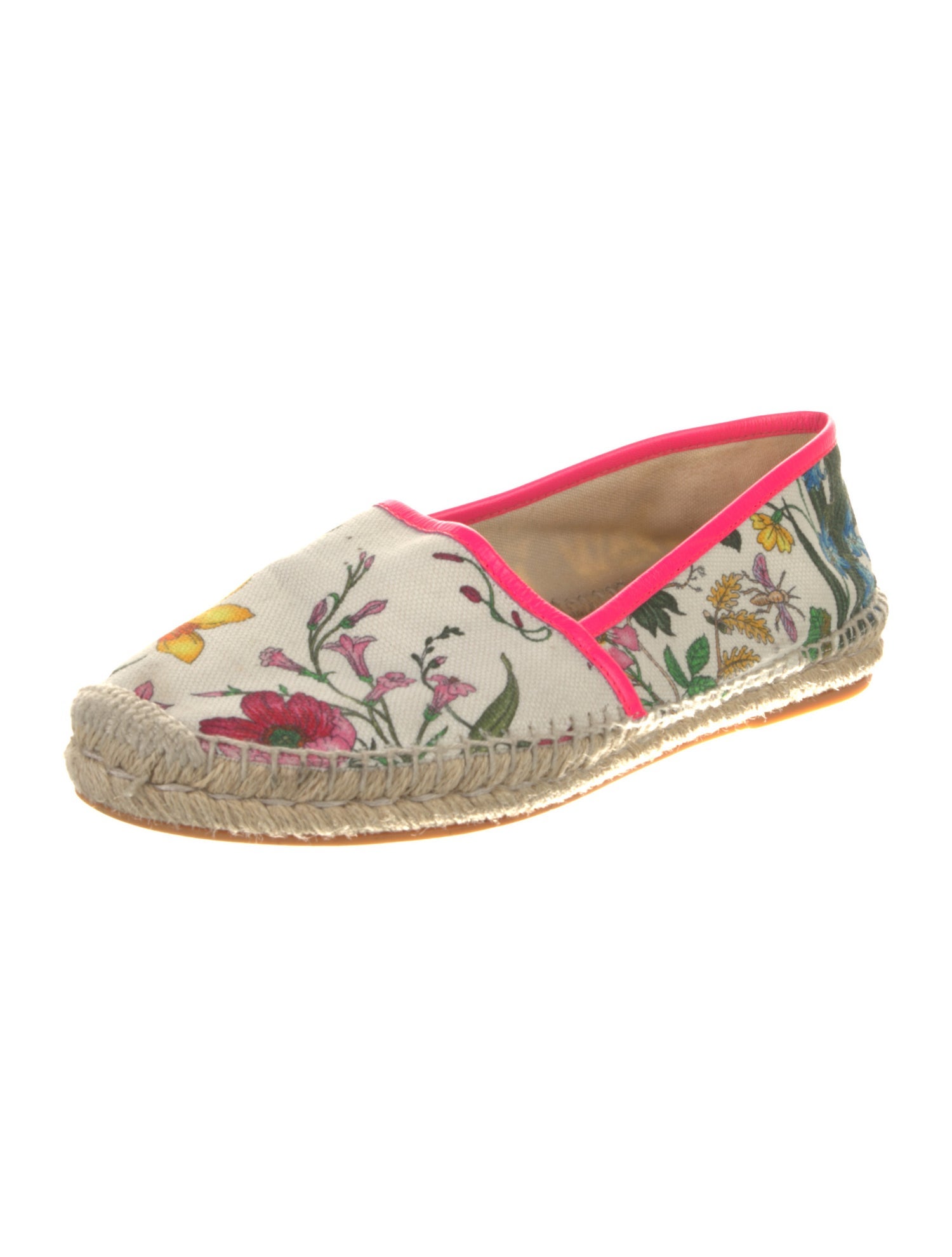 Gucci Flora Print Canvas Espadrilles