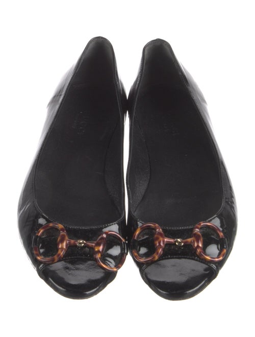 Gucci Horsebit Accent Patent Leather Flats