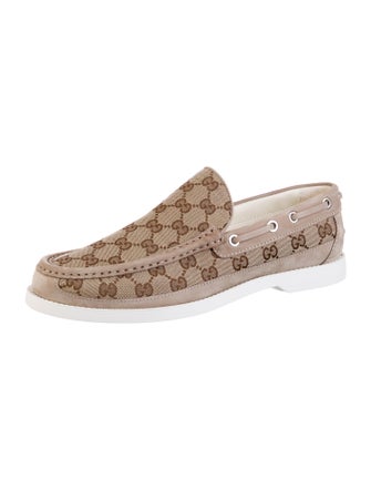 Gucci Canvas Printed Boat Shoes
