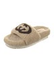 Gucci Interlocking G Logo Shearling Slides