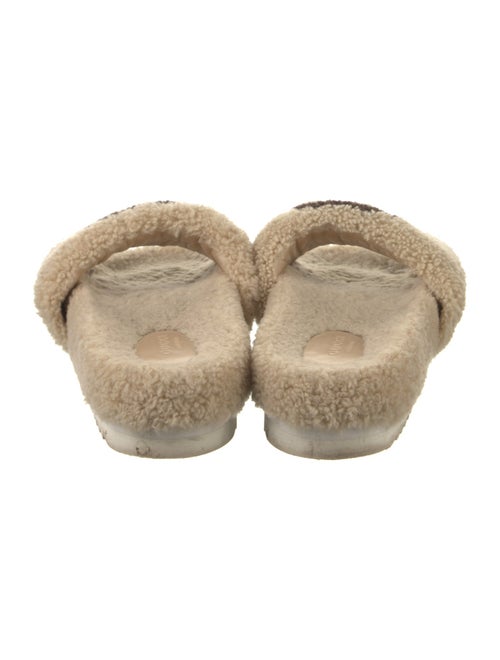 Gucci Interlocking G Logo Shearling Slides