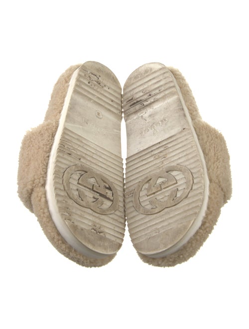 Gucci Interlocking G Logo Shearling Slides