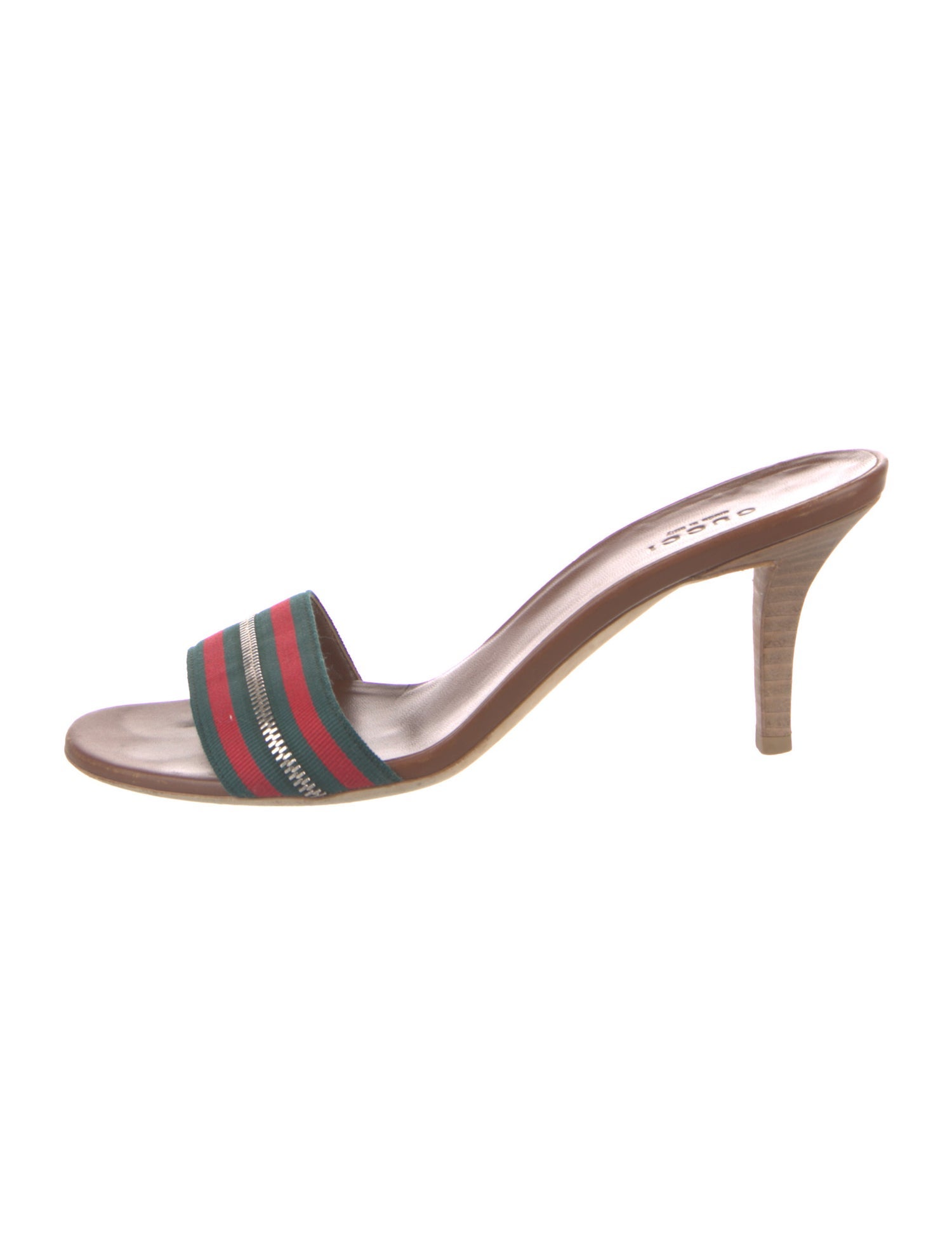 Gucci Web Accent Leather Slides