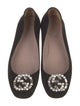 Gucci Suede Crystal Embellishments Flats