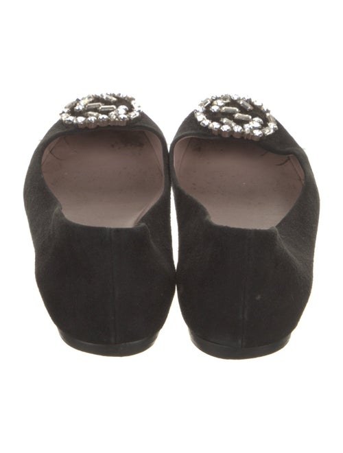 Gucci Suede Crystal Embellishments Flats