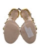 Gucci Faux Pearl Accents Leather T-Strap Sandals